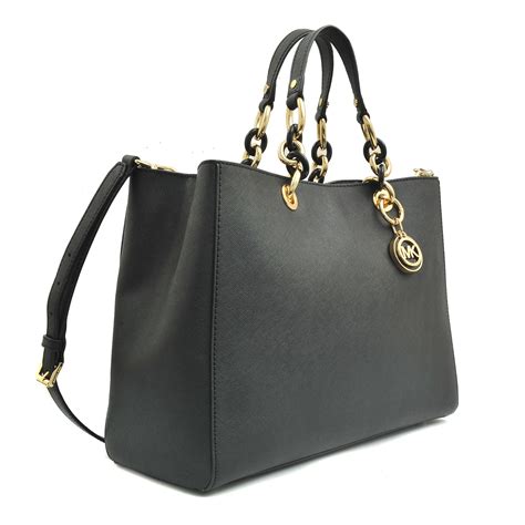 michael kors black bag with gold chain cynthia|Michael Kors cynthia handbag.